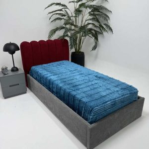 پتو مسافرتی پلیسه مخمل تک رنگ یک نفره (طرح 9)